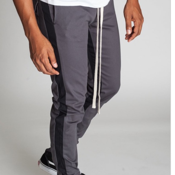 KDNK Striped Cargo Track Pants with Ankled Zippers